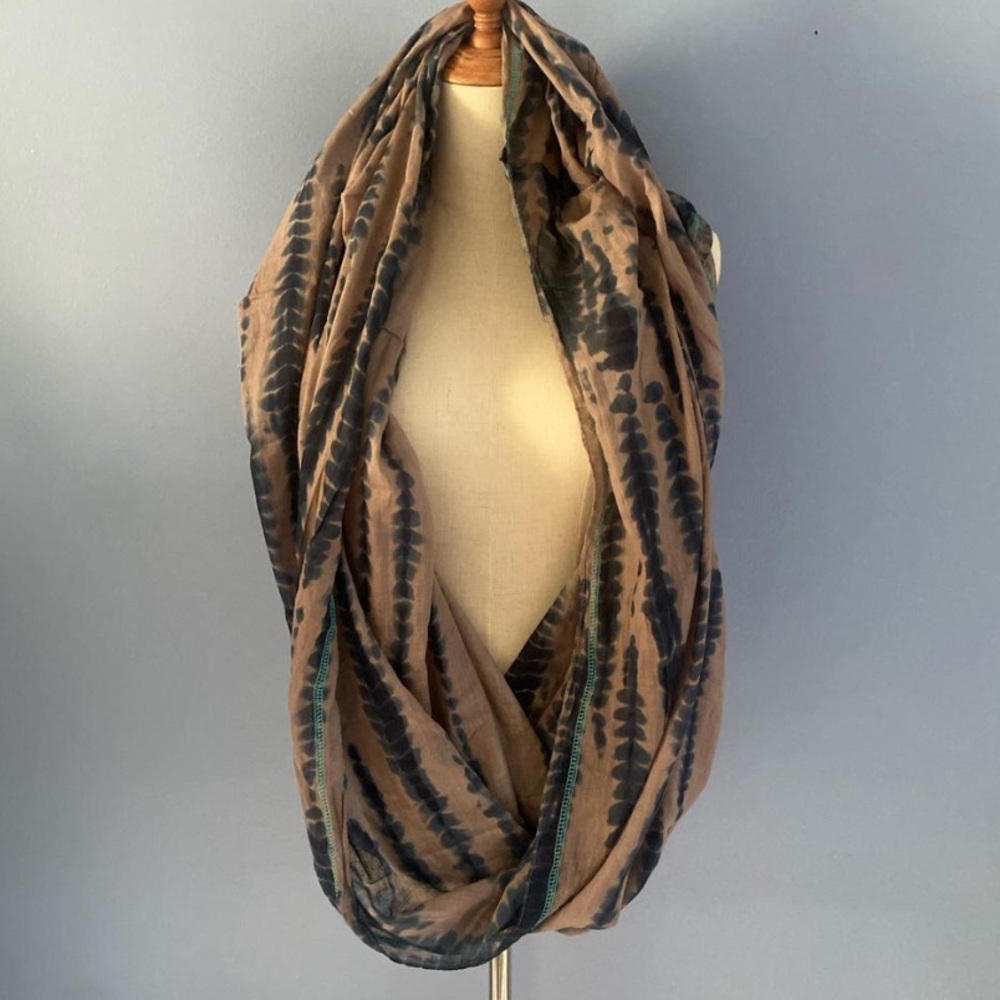 Tie-dye infinity scarf with teal stitching #NWT